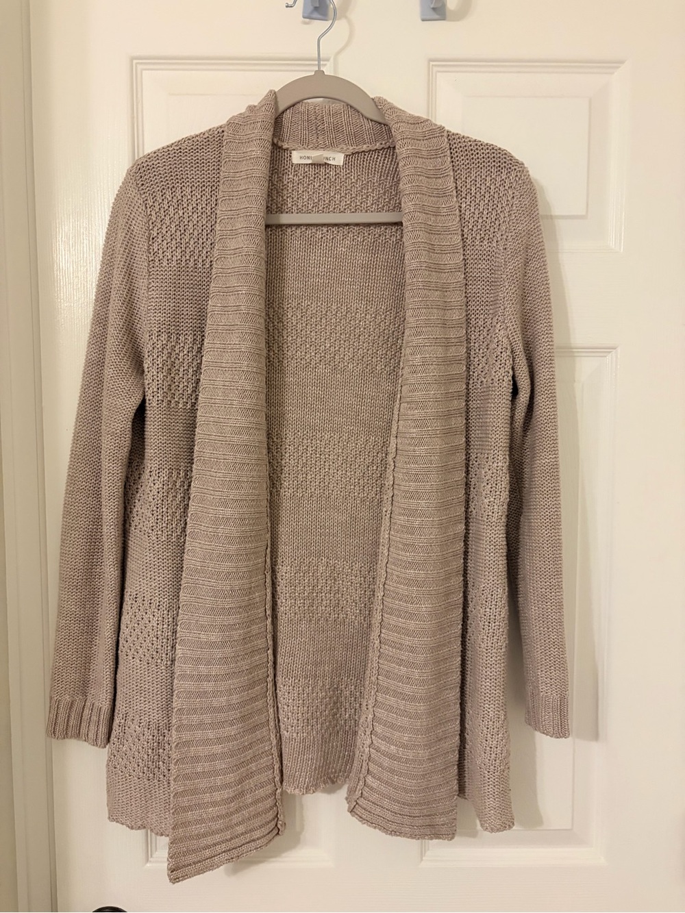 Honey Punch Open-Front Cardigan - Taupe